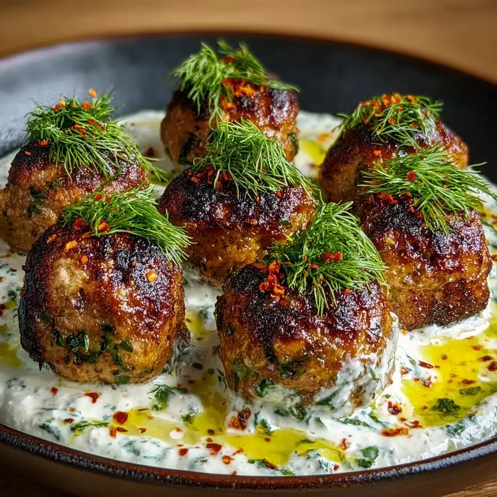 en Kofta with Creamy Garlic Yogurt Sauce Recipe - Recipe Image