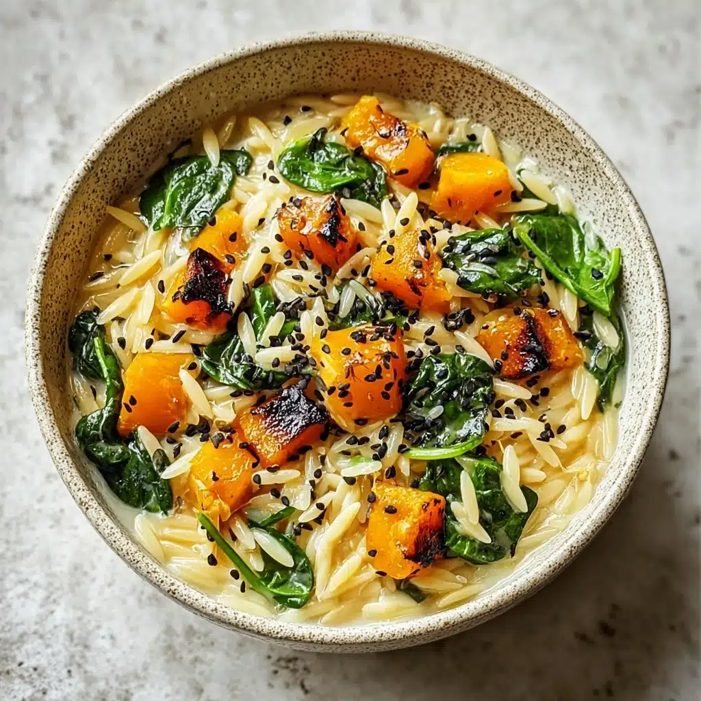 Creamy Orzo with Roasted Butternut Squash and Spinach Recipe - Recipe Image