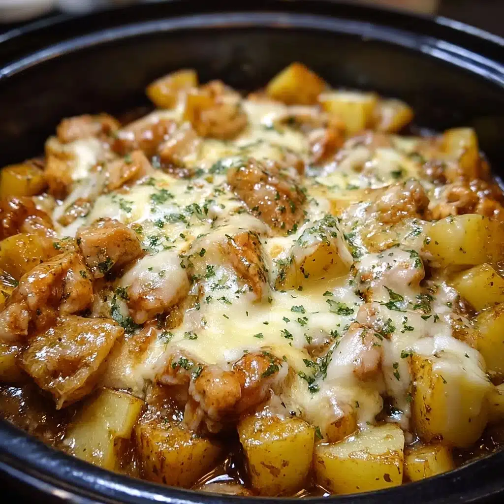 Slow Cooker Garlic Parmesan Chicken and Potatoes Recipe - Recipe Image