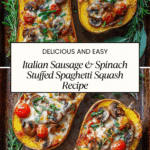 Italian Sausage and Spinach Stuffed Spaghetti Squash Recipe