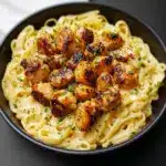 Garlic Butter Chicken Bites with Creamy Parmesan Pasta Recipe