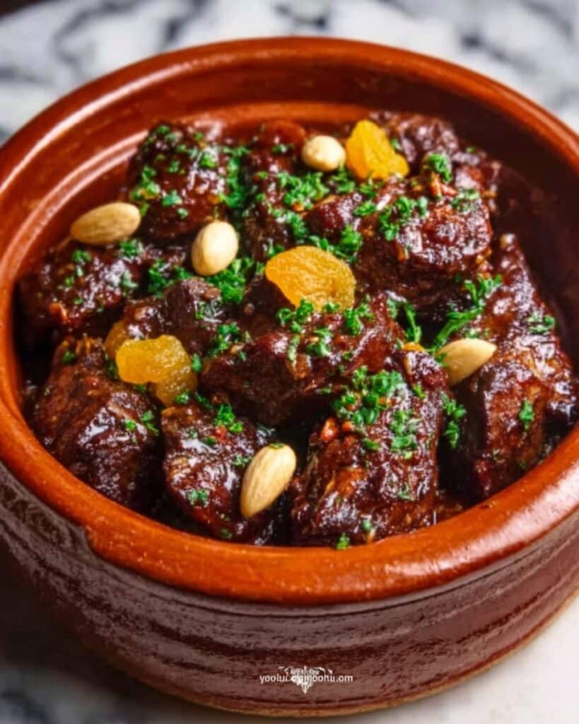 Moroccan Lamb Tagine with Apricots and Almonds Recipe