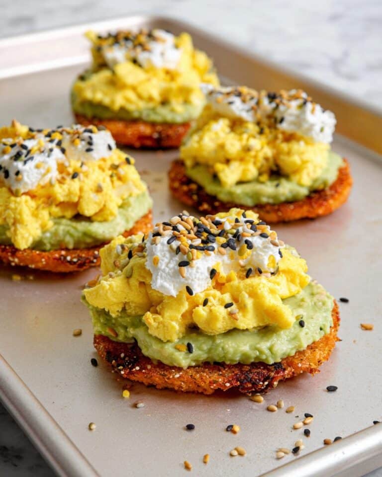 Loaded Hash Browns with Avocado, Scrambled Eggs, and Cottage Cheese Recipe