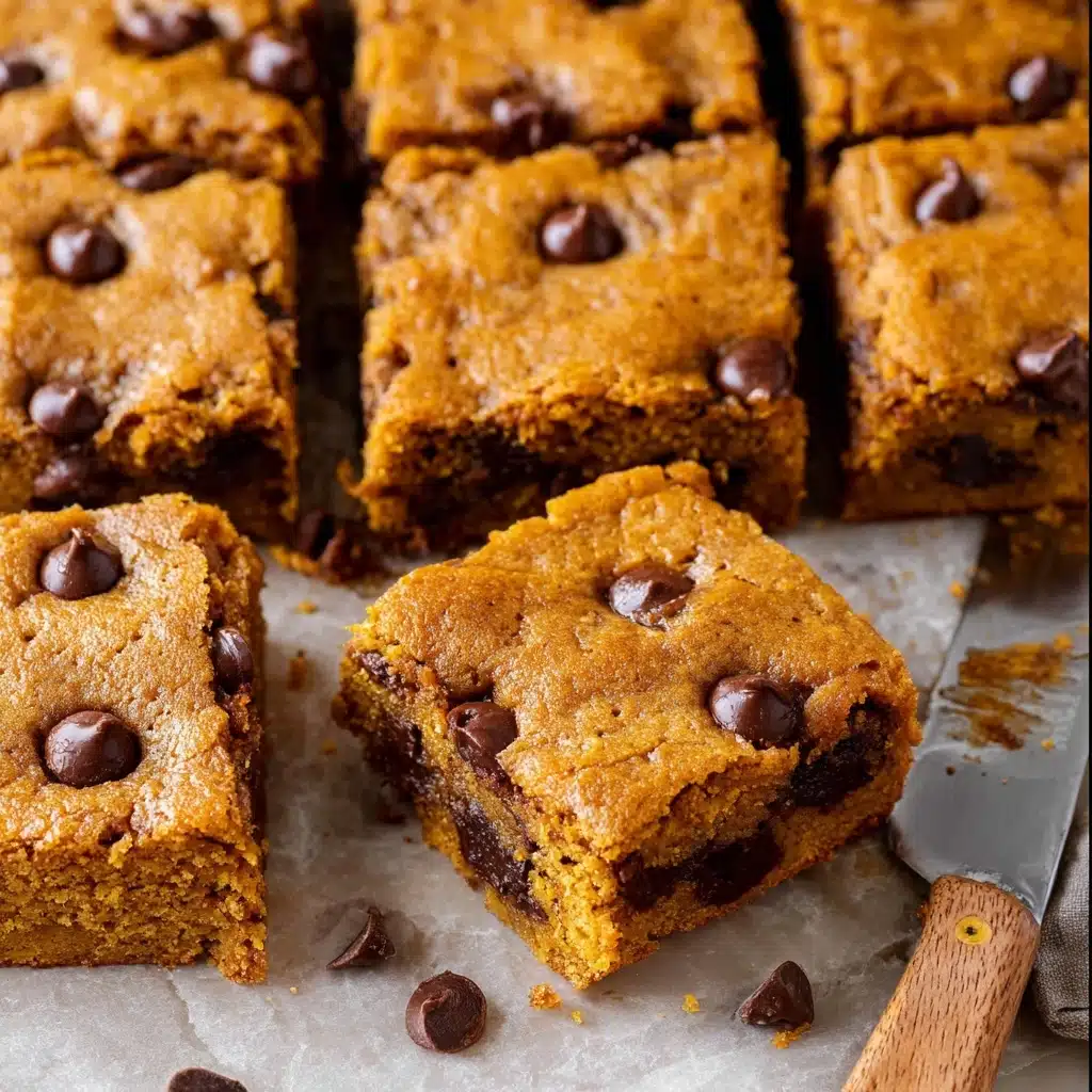 Fudgy Pumpkin Chocolate Chip Bars (Pumpkin Blondies) Recipe - Recipe Image