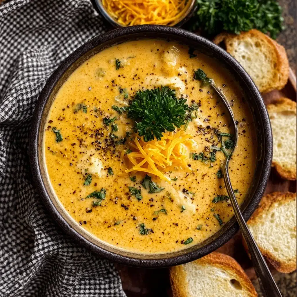 Hearty Cheddar Garlic Herb Potato Soup Recipe - Recipe Image