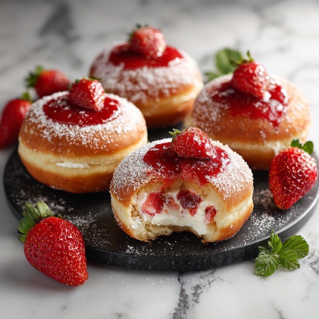 Strawberry Cheesecake Stuffed Donuts Recipe