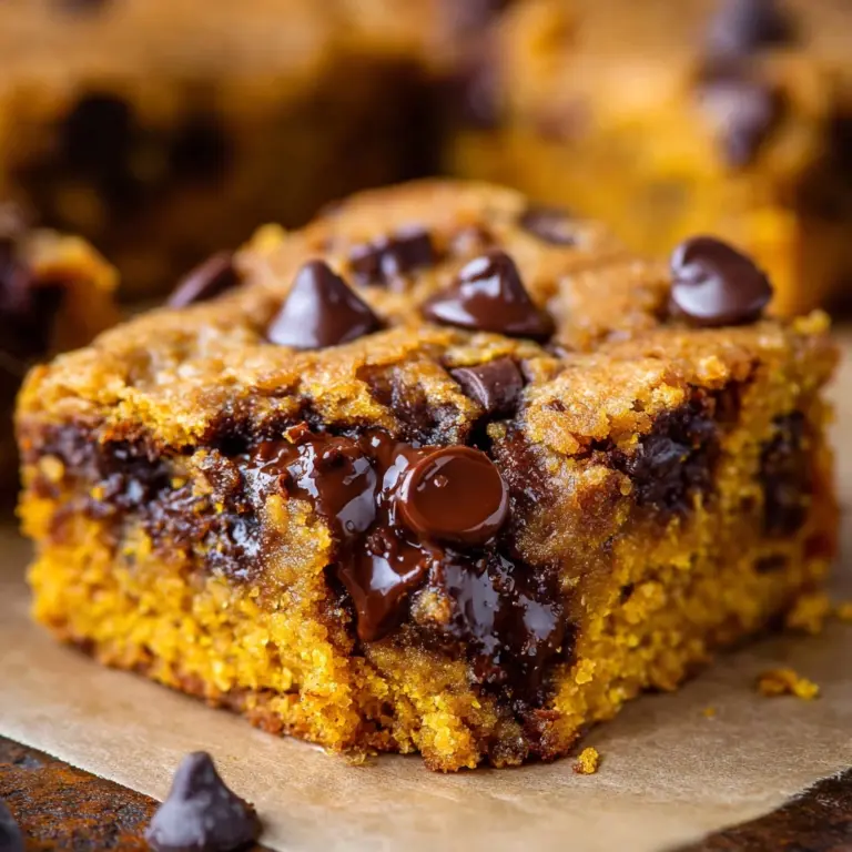 Fudgy Pumpkin Chocolate Chip Bars (Pumpkin Blondies) Recipe