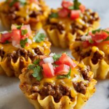 Taco-trained Beef Party Bites in Phyllo Shells Recipe