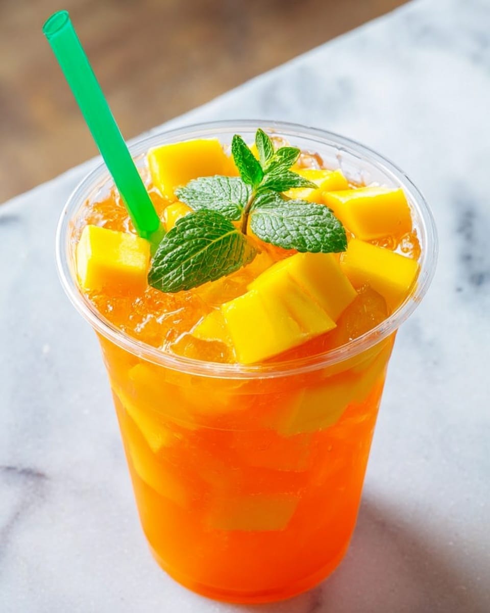 A clear glass teapot filled with amber-colored tea, covered in tiny water droplets on its surface, sits on a white marbled texture. On top of the teapot rests a metal strainer with a black handle, holding bright yellow, soft, and chunky turmeric pulp. The background also shows the white marbled texture. Photo taken with an iphone --ar 4:5 --v 7
