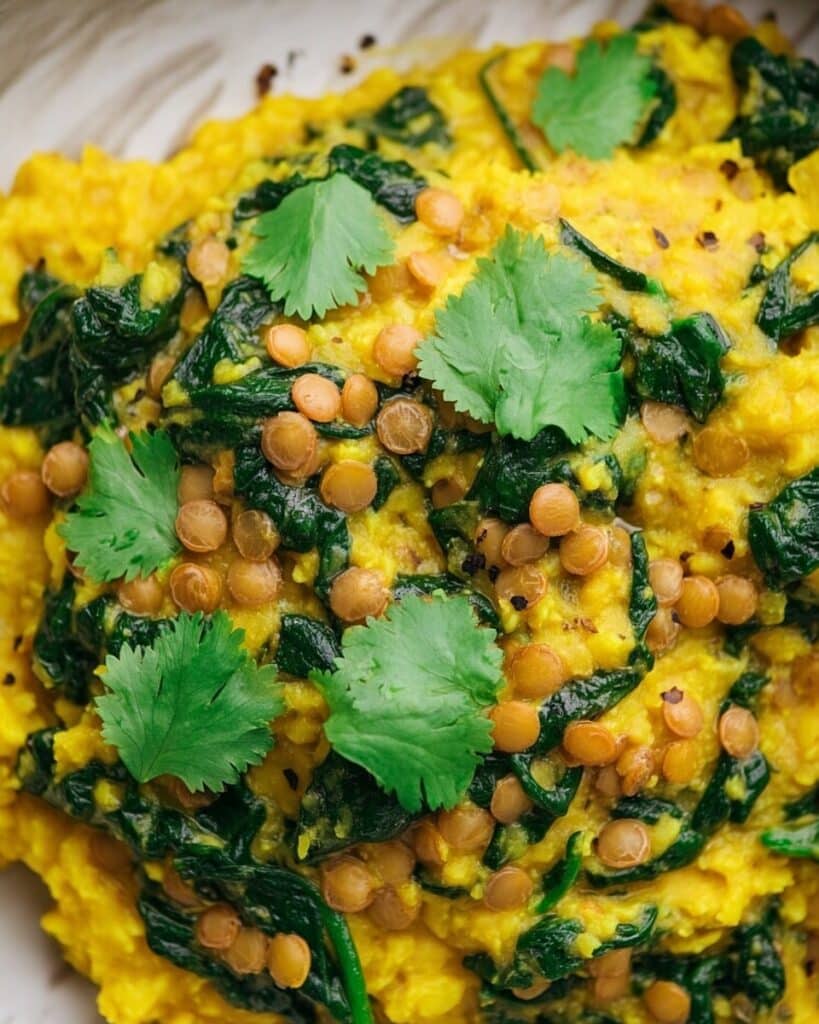 One-Pot Lentils Rice with Spinach Recipe