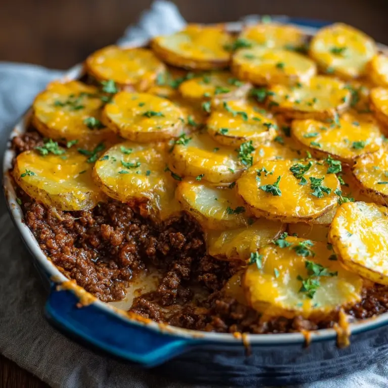 Cheesy Ground Beef and Potatoes Recipe