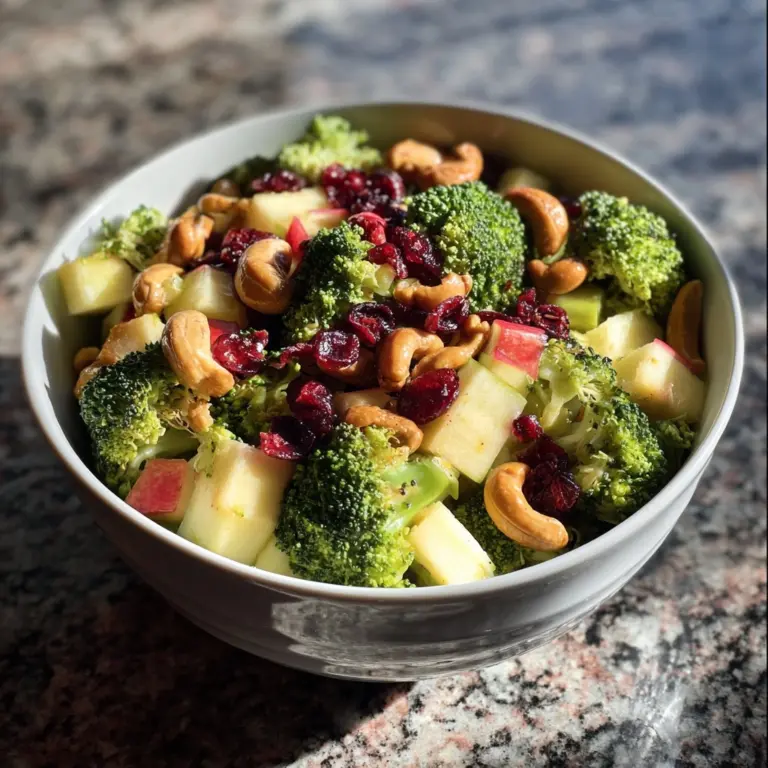 Broccoli Cashew Salad with Apples, Pears, and 7 Delights Recipe