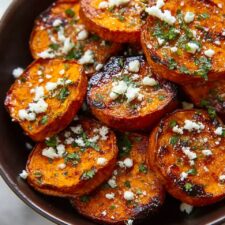 Spiced Roasted Sweet Potatoes with Feta and Honey Recipe