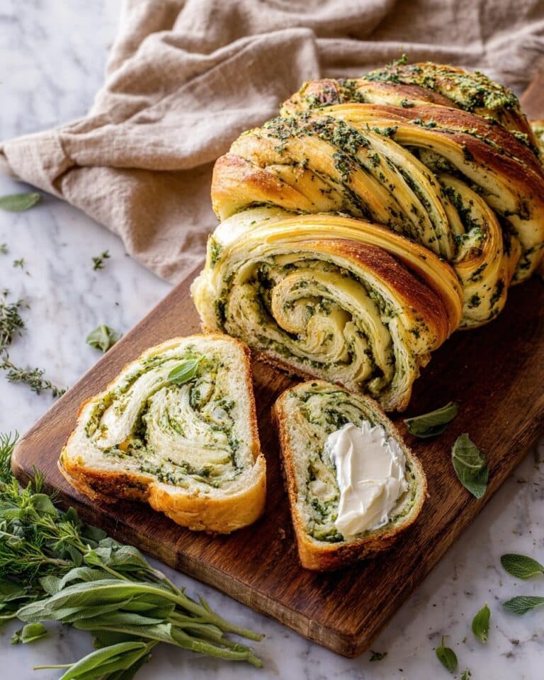 Swirled Garlic Herb Bread Recipe