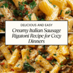Creamy Italian Sausage Rigatoni Recipe