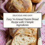 5-Ingredient Crusty Panini Bread (No Knead) Recipe