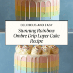 Rainbow Ombre Drip Layer Cake Recipe