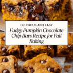 Fudgy Pumpkin Chocolate Chip Bars (Pumpkin Blondies) Recipe