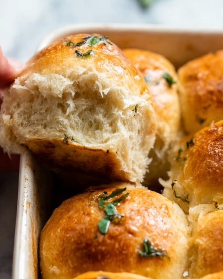 Cheesy Garlic Dinner Rolls with Dairy Free Herbed Butter Recipe
