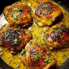 Bobby Flay’s Chicken Thighs in Creamy Garlic Lemon Sauce Recipe