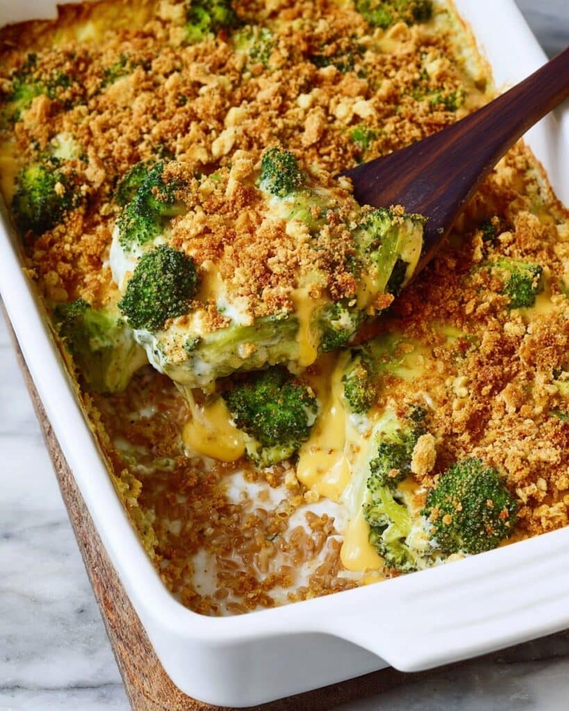 Broccoli Quinoa Vegan Casserole with Cheese Sauce Recipe
