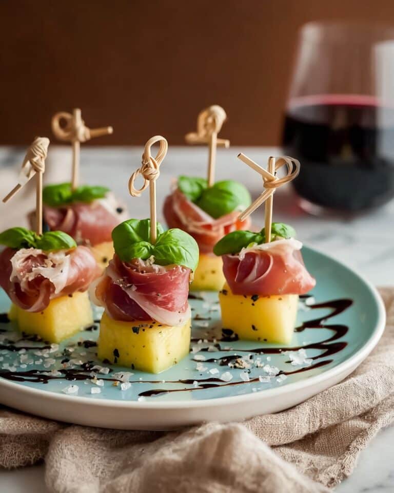 Delicious Prosciutto and Melon Skewers Appetizers Recipe