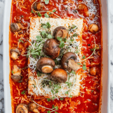 Baked Tofu with Mushrooms and Marinara Sauce Recipe