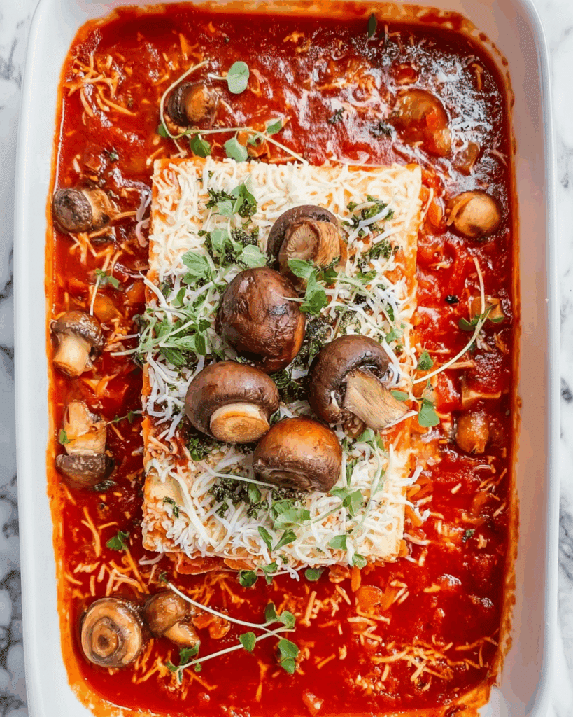 Baked Tofu with Mushrooms and Marinara Sauce Recipe
