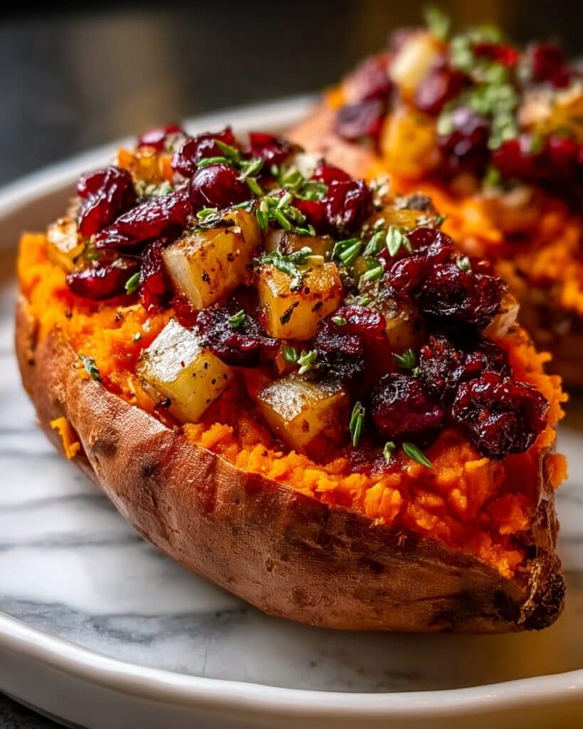 Cranberry Apple Twice Baked Sweet Potatoes Recipe
