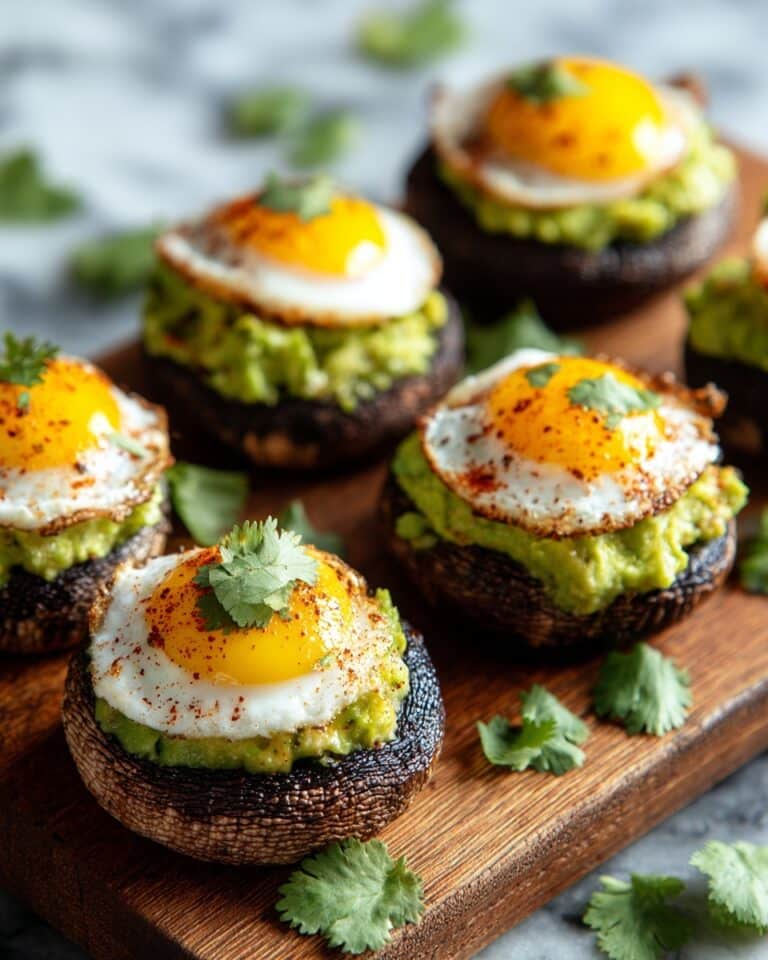 Best Vegetarian Breakfast: Avocado & Egg Stuffed Mushrooms Recipe