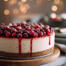 No-Bake Christmas Cranberry Orange Cheesecake Recipe