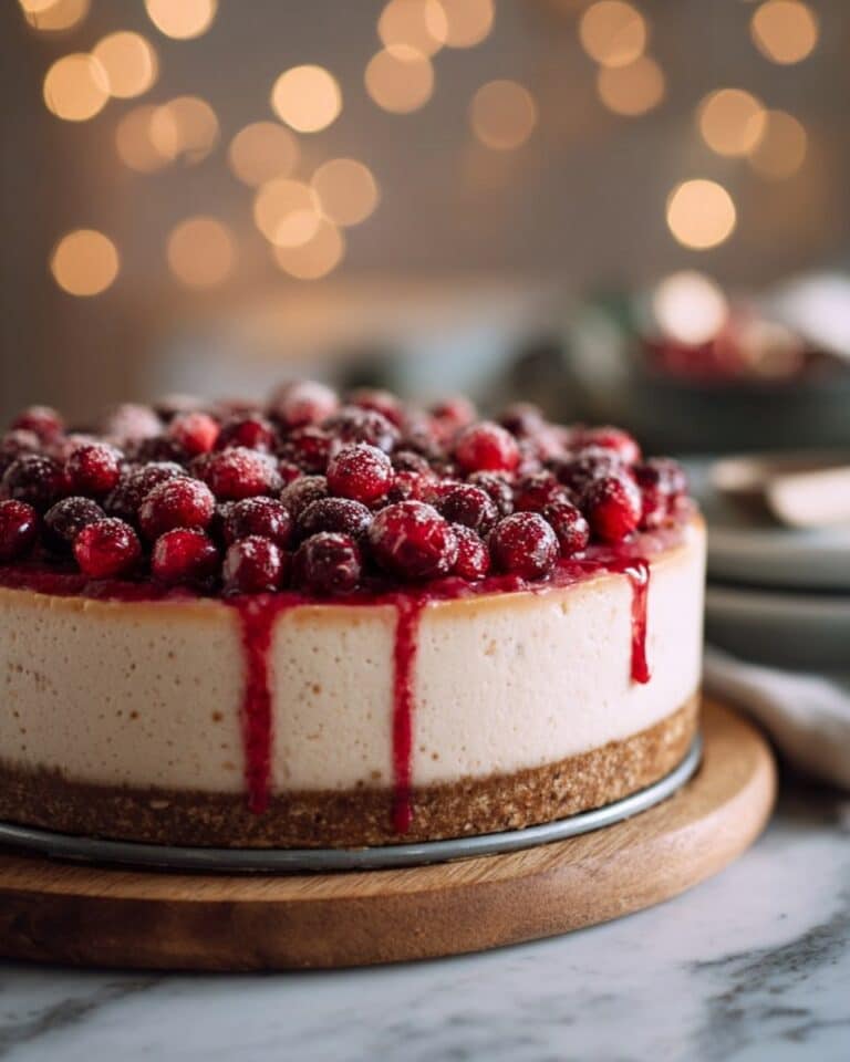 No-Bake Christmas Cranberry Orange Cheesecake Recipe