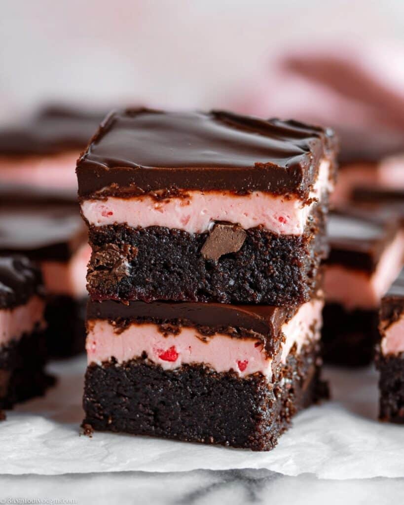 Chocolate Strawberry Brownies with Strawberry Buttercream and Ganache Recipe
