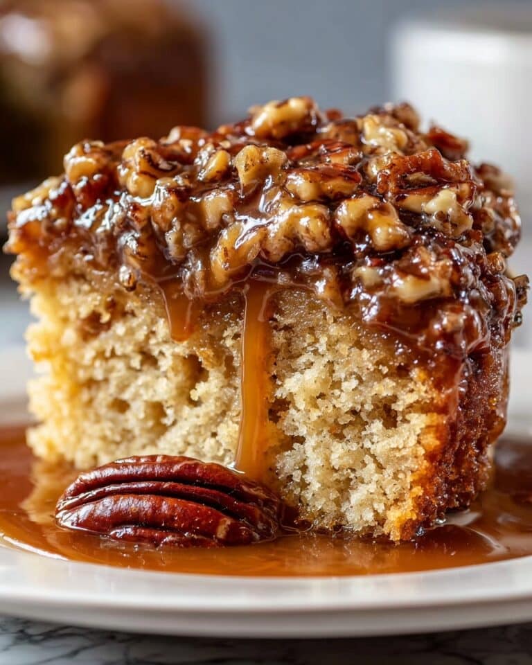 Pecan Pie Cake with Maple Caramel Topping Recipe