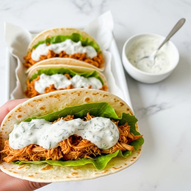 Shredded Chicken Tacos with Creamy Chimichurri Sauce Recipe