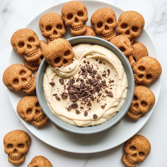 A white scalloped plate holds many tan to light brown cookies shaped like autumn leaves and pumpkins, each coated with a cinnamon sugar layer that gives a grainy texture. At the center of the plate is a white bowl filled with creamy, light beige whipped dip, swirled smoothly with small dark chocolate shavings scattered on top. One of the cookies is partially dipped into the creamy mixture, showing the thick texture of the dip. The plate is set on a white marbled surface with a soft light that highlights the warm colors of the cookies and the dip’s smooth texture photo taken with an iphone --ar 4:5 --v 7