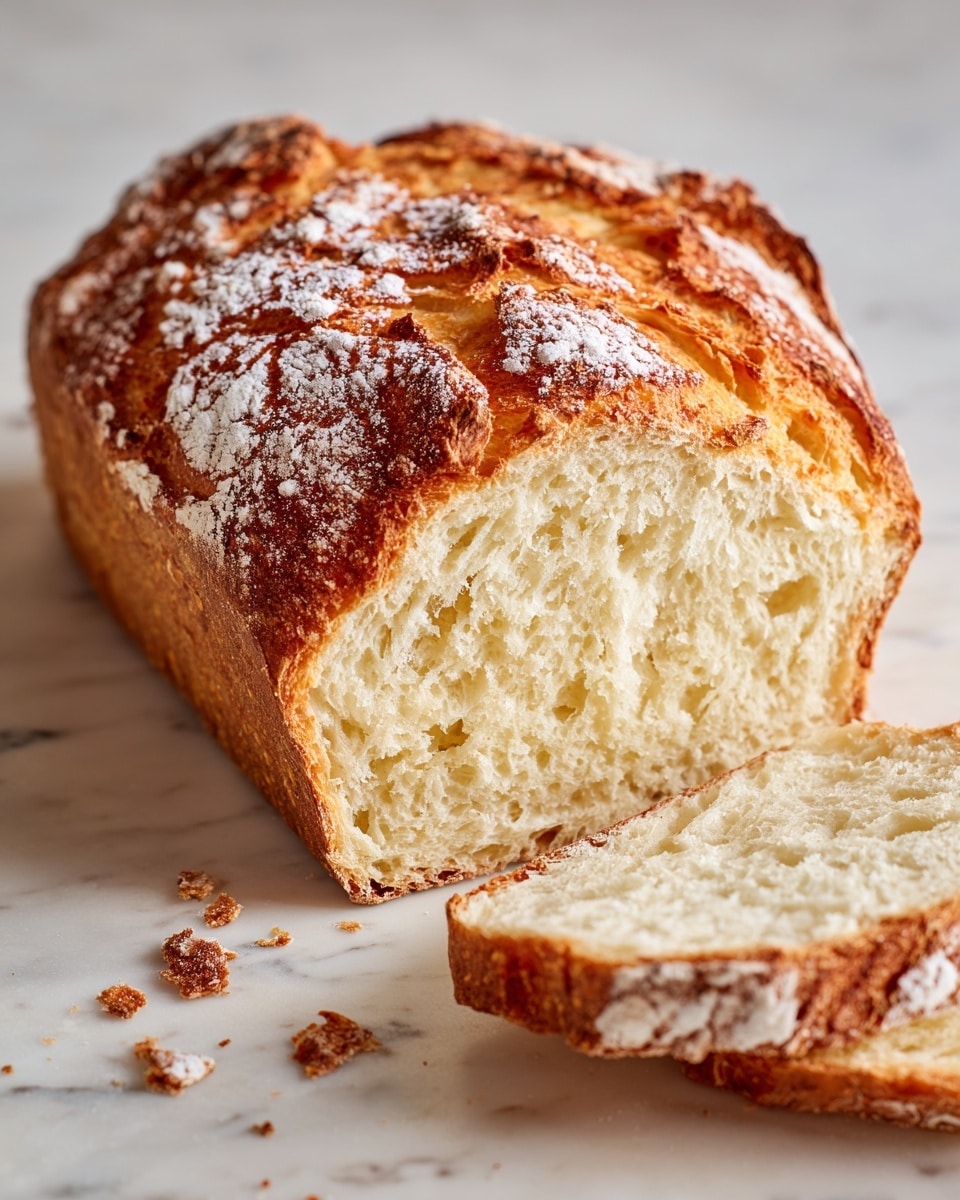 A loaf of swirled bread with a dark brown crust and a soft, light beige inside is shown close up. The swirls inside the bread create a pattern of slightly darker tan lines against the light interior. The bread is sliced, with one thick slice lying flat in front of the loaf, revealing the soft, fluffy texture. The surface beneath is white marble, and the photo looks natural and warm, showing the bread’s fresh, homemade look. Photo taken with an iphone --ar 4:5 --v 7