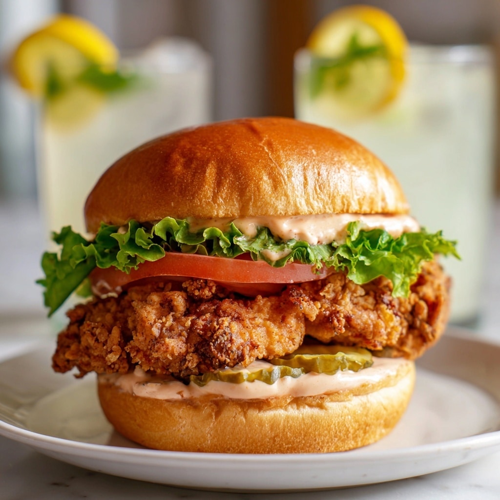 Buttermilk Fried Crispy Chicken Burger Recipe