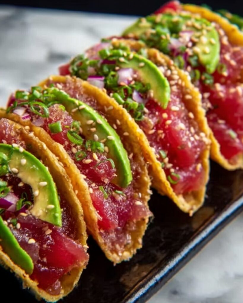 Spicy Tuna Tartare Wonton Tacos Recipe