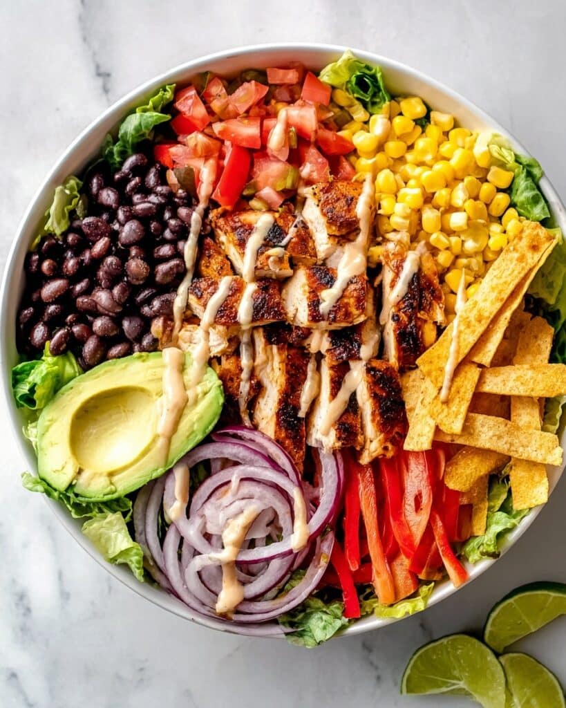 Spicy Southwest Salad with Grilled Chicken and Hot Sauce Ranch Dressing Recipe