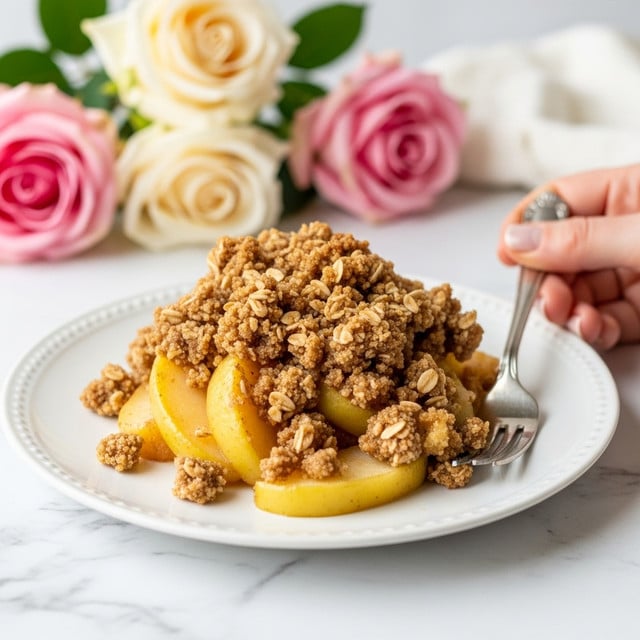 Homemade Apple Crisp with Cinnamon Oats Topping Recipe