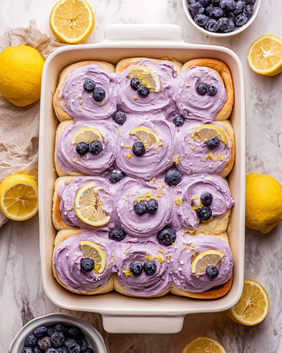 Lemon Blueberry Rolls with Cream Cheese Frosting Recipe