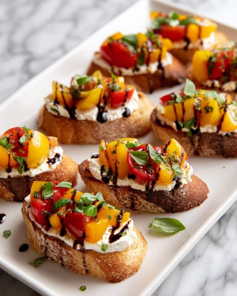Quick Peach Bruschetta with Whipped Ricotta Recipe