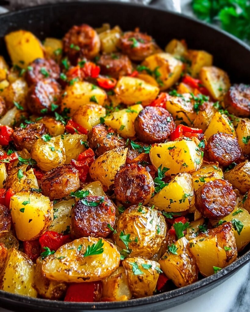 One Pan Sausage and Potatoes Skillet Recipe