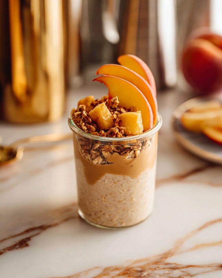 Peach Cobbler Overnight Oats Recipe