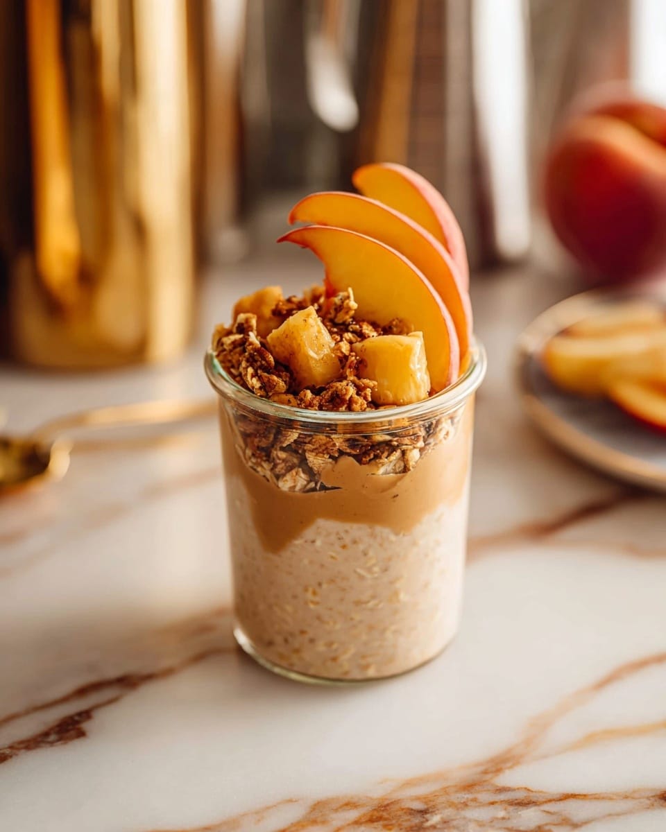 Peach Cobbler Overnight Oats Recipe
