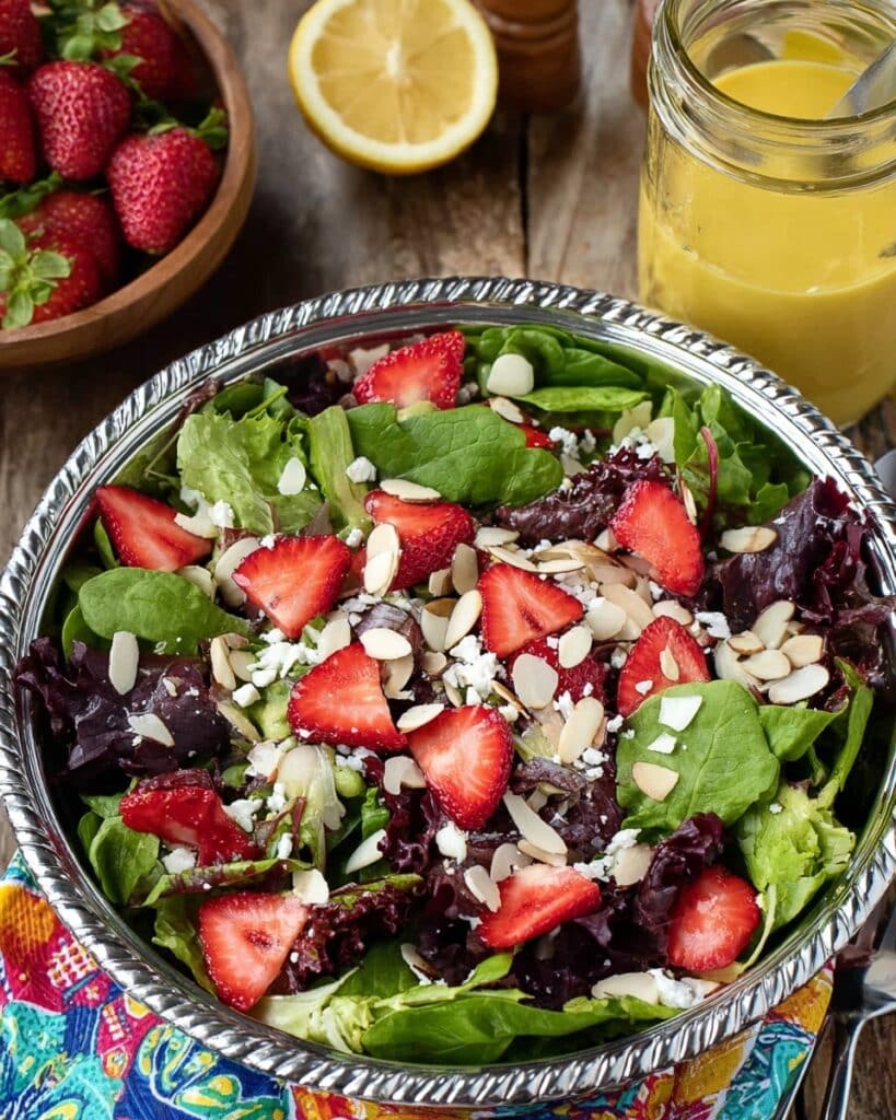 Strawberry and Goat Cheese Spring Salad with Lemon Honey Vinaigrette Recipe