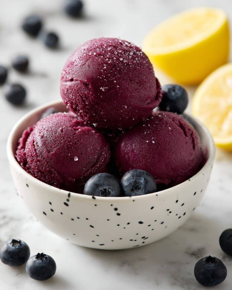 No Churn Blueberry Lemon Sorbet for a Refreshing Treat Recipe
