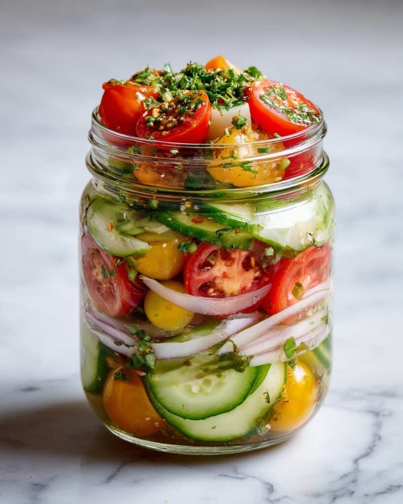 Marinated Cucumber, Tomato, and Onion Salad Recipe