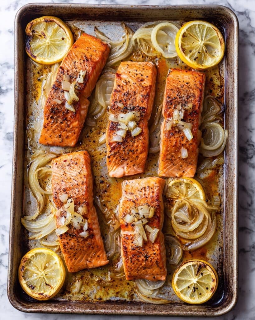 Easy Lemon Garlic Salmon Sheet Pan Recipe